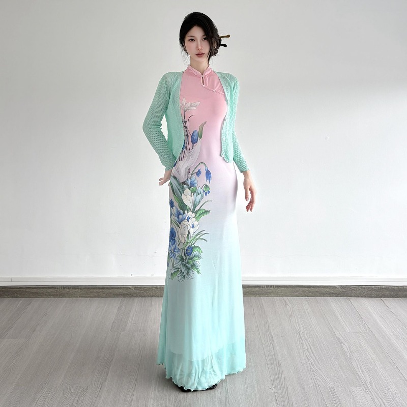 New Chinese-style Cool Refresh - Women'S Green Formal Wear recension och pris