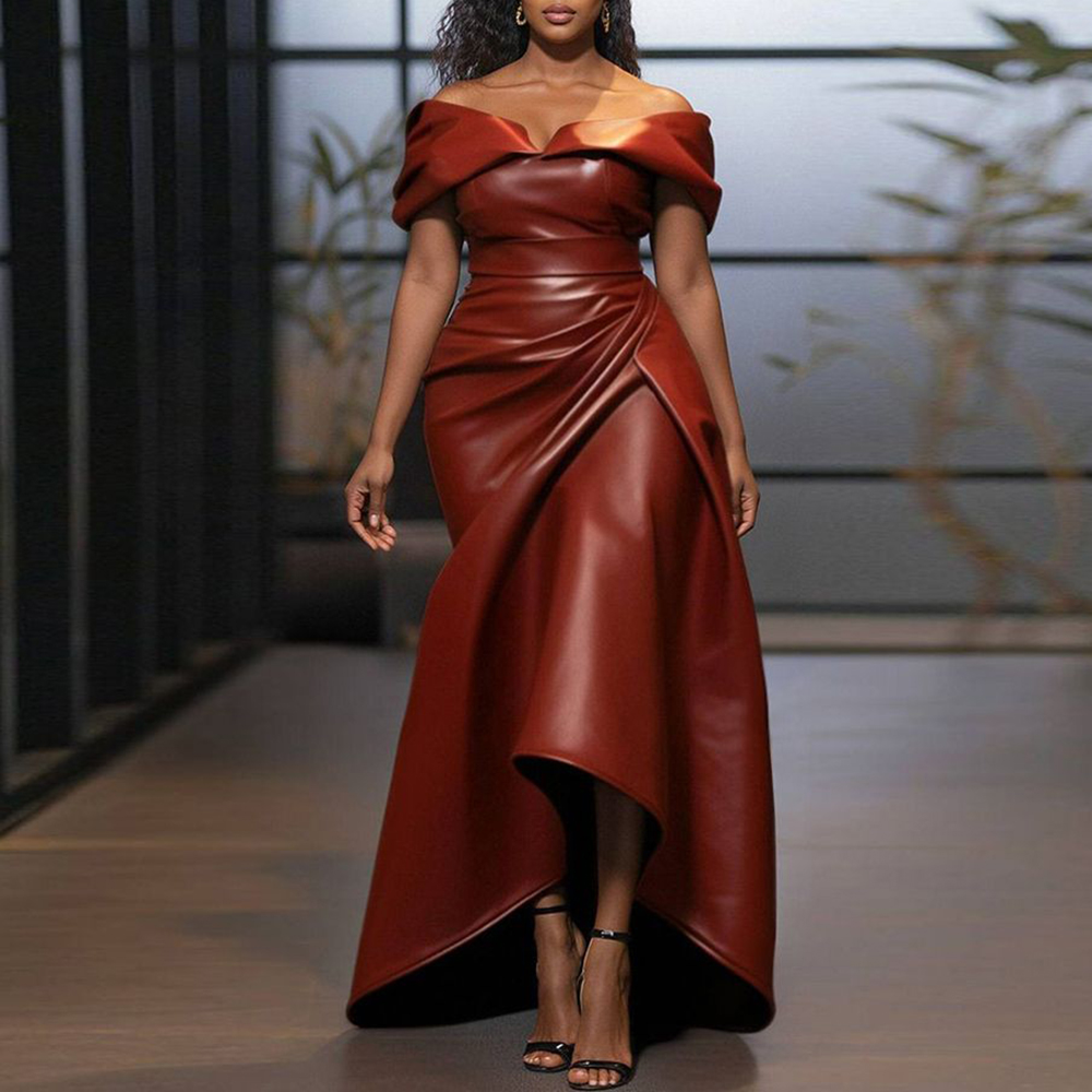 Women Faux Leather Off Shoulde - Women'S Formal Wear Wedding recension och pris
