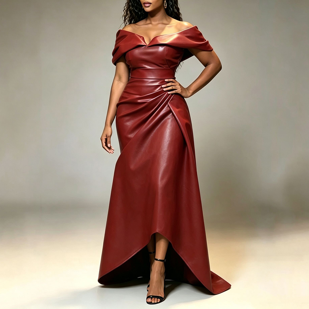 Women Faux Leather Off Shoulde - Women'S Formal Wear Wedding recension och pris