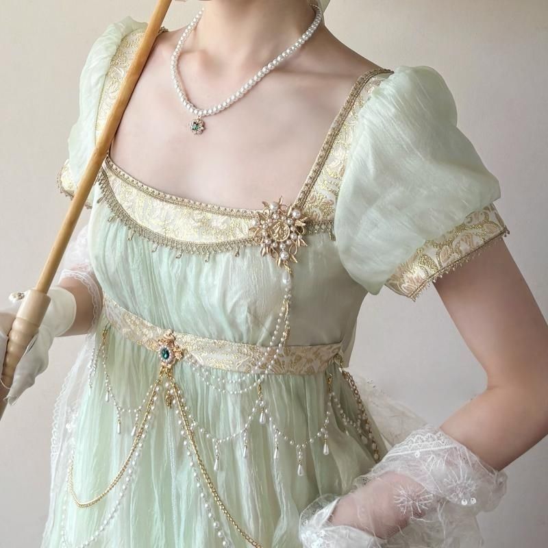 Handmade Regency Empire Waist  - Women'S Green Formal Wear recension och pris