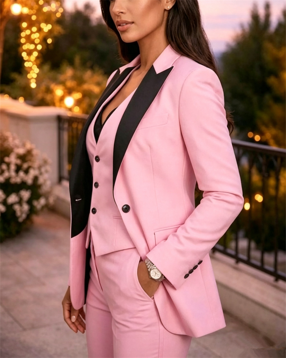 Pink Elegant Women's Suits 3 P - Women Formal Wear Vest recension och pris