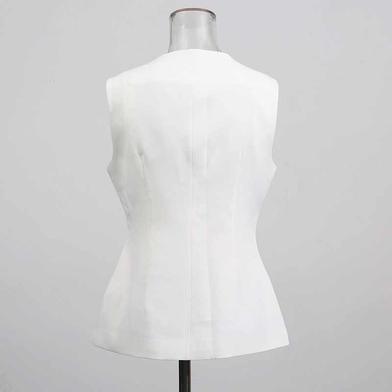 White O-neck Vest Golden Speci - Women Formal Wear Vest recension och pris