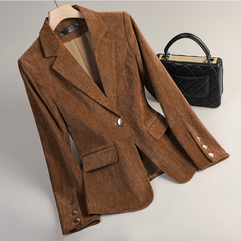 Yellow Gold Velvet Blazer Wome - Women'S Formal Wear Jackets recension och pris