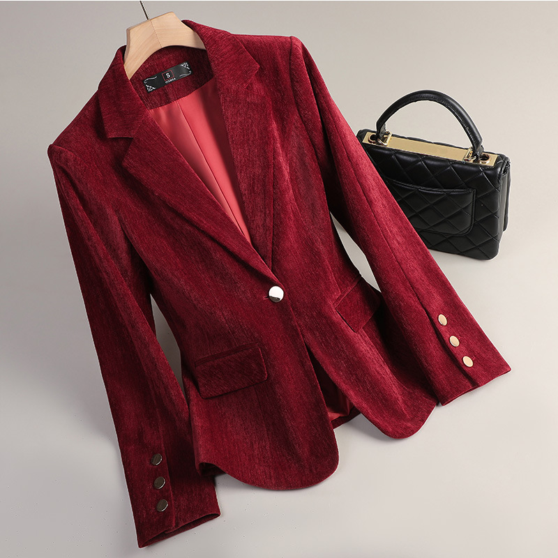 Yellow Gold Velvet Blazer Wome - Women'S Formal Wear Jackets recension och pris