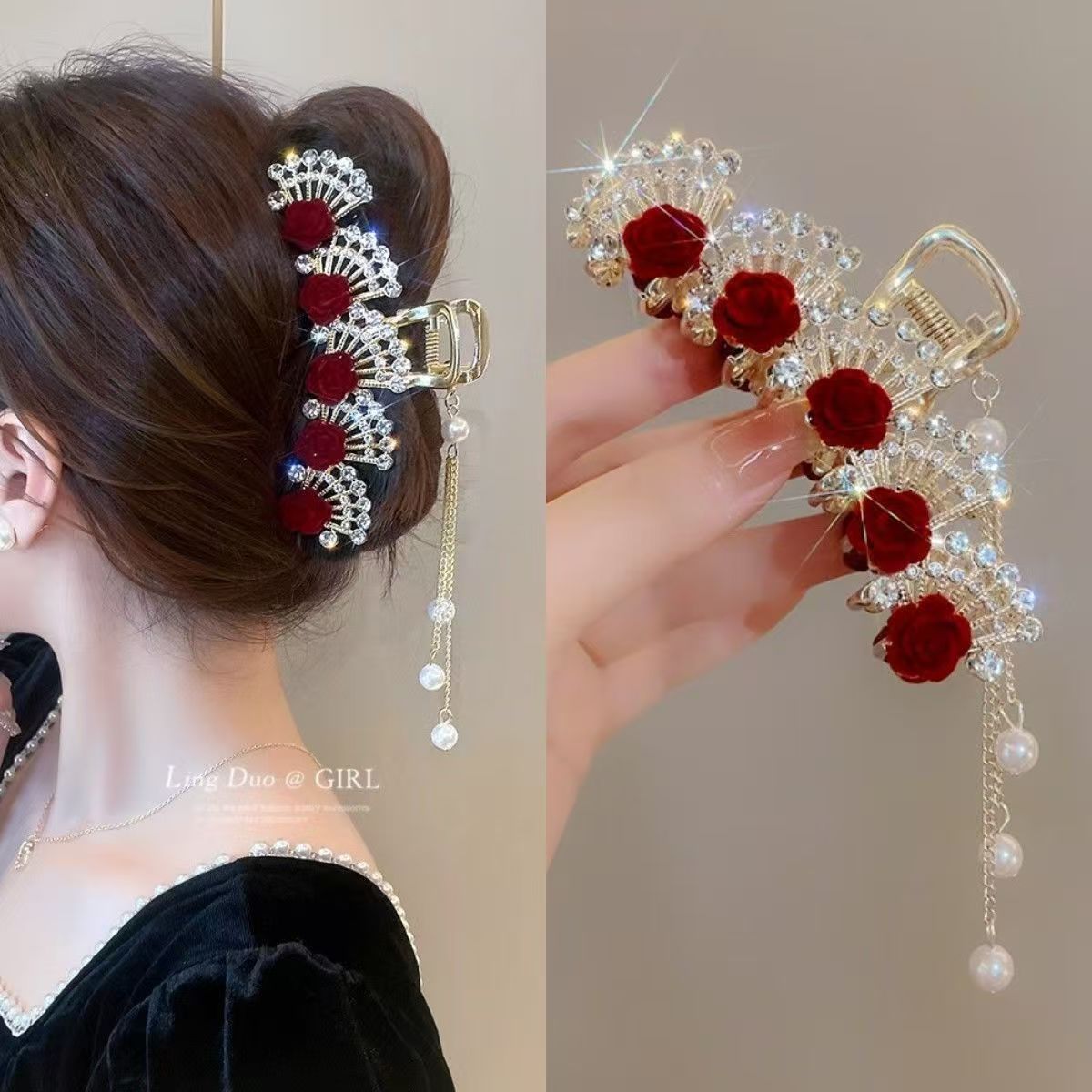 Vintage Red Floral Rhinestone  - High End Women'S Formal Wear recension och pris