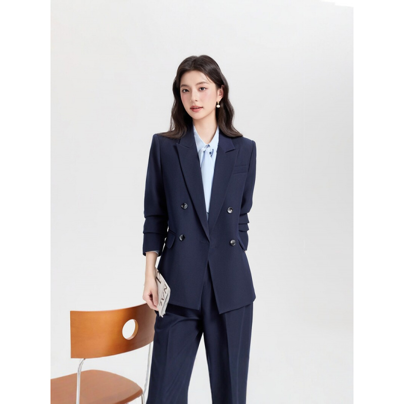 Navy blue double-breasted wome - High End Women'S Formal Wear recension och pris