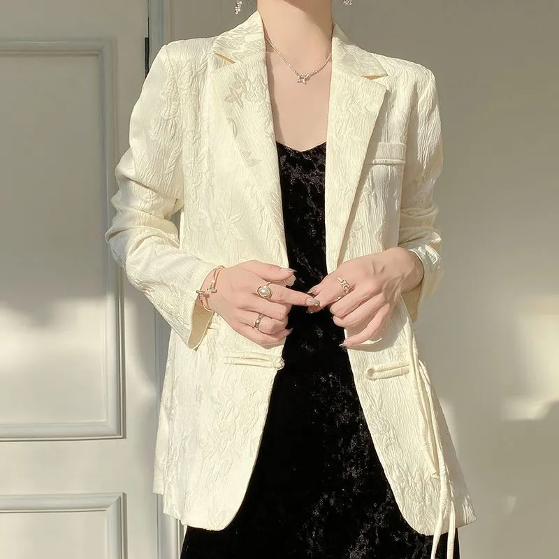 Women's White Textured Blazer  - Women'S Formal Wear Jackets recension och pris