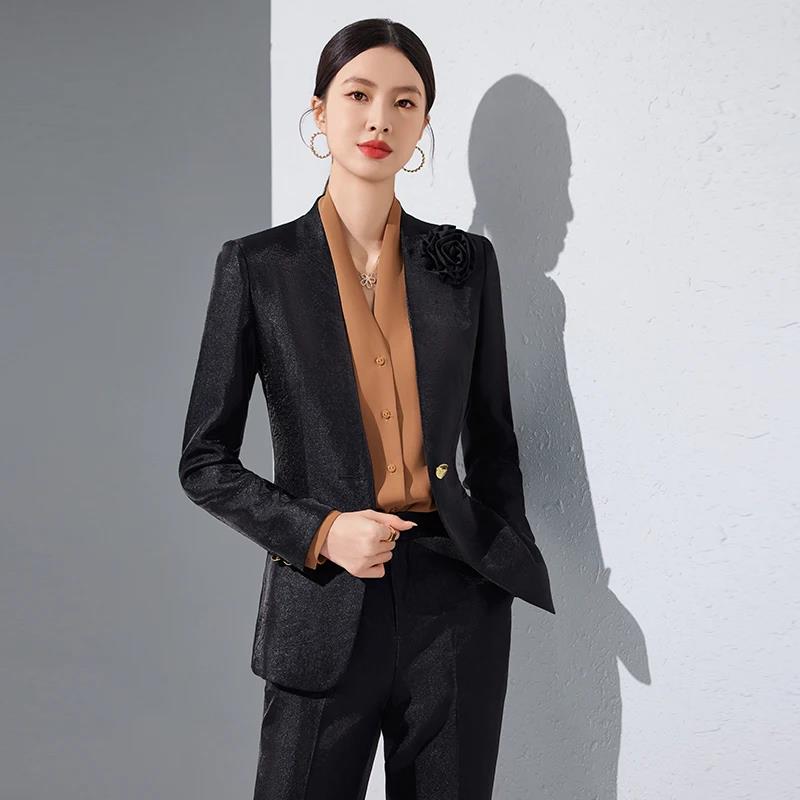 Women Blazer Pants Sets Gold A - Women'S Office Formal Wear For Ladies recension och pris