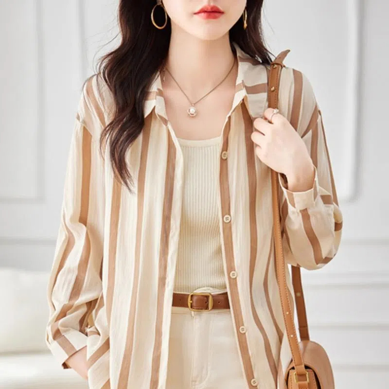 Apricot Striped Long Sleeved S - High End Women'S Formal Wear recension och pris