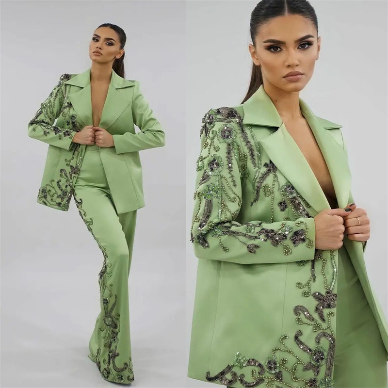 Designer Green Satin Women Sui - Women'S Green Formal Wear recension och pris