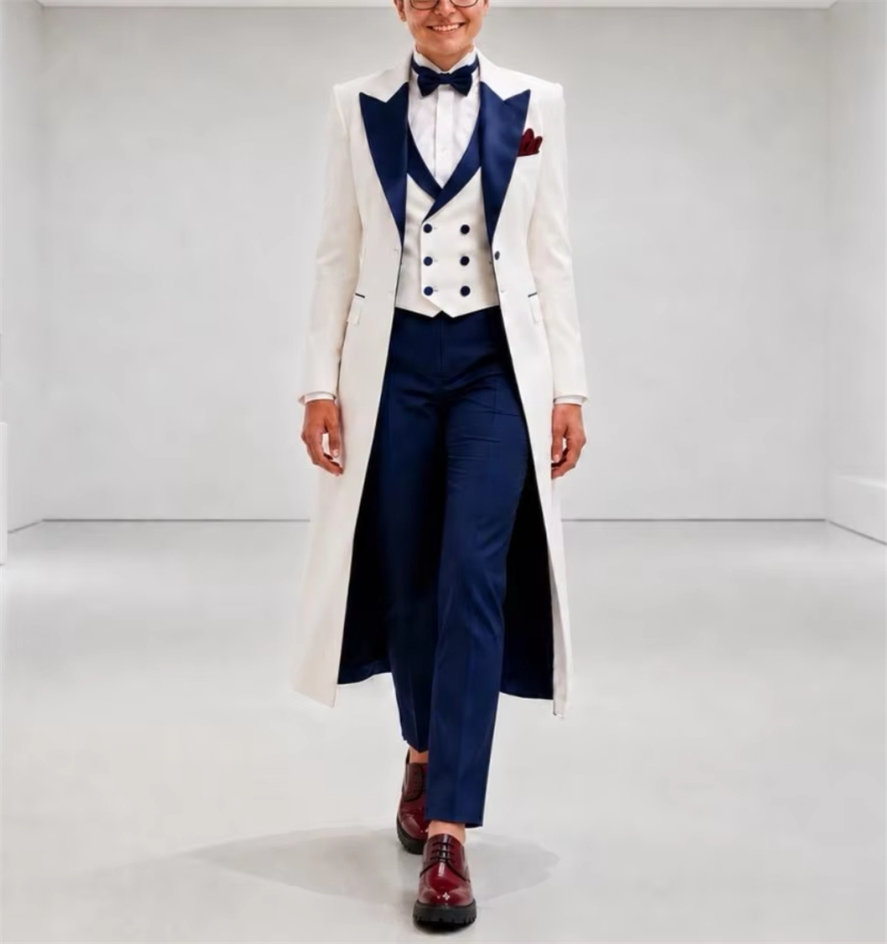 Navy Blue White Women's Jacket - Women'S Formal Wear Wedding recension och pris